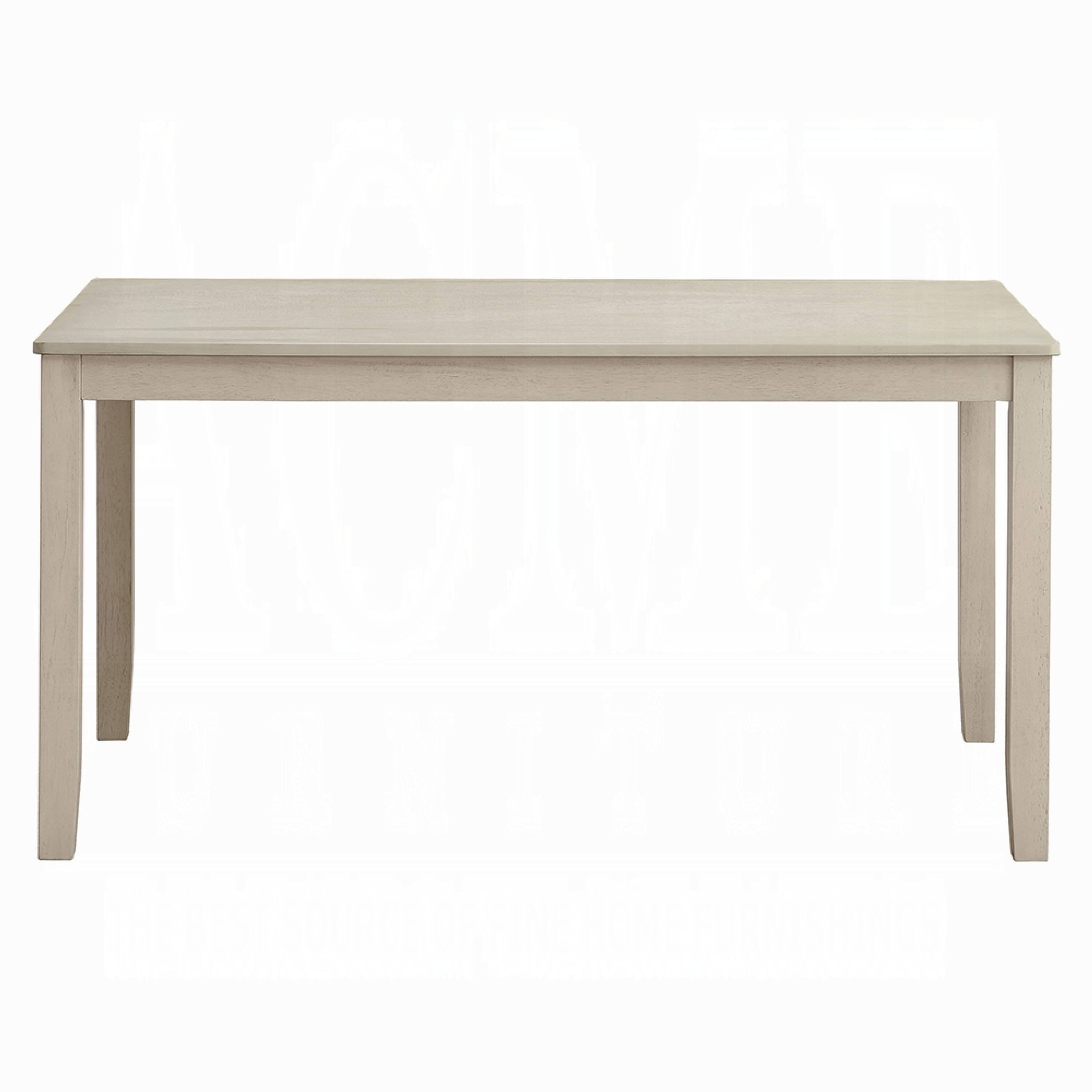 Alt View 1. Manhattan Lane - Feri Dining Table, 59 Inch, Rectangular Top, Antique Bone White Finish - Bone White.