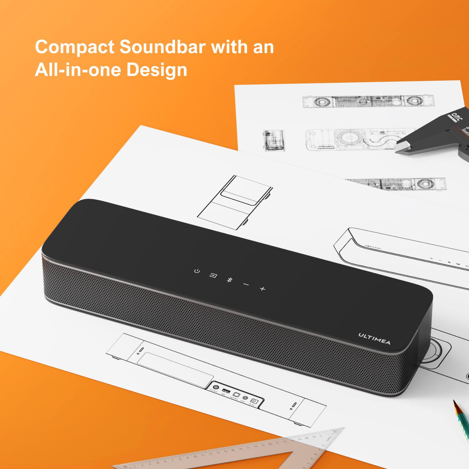 Compact Soundbar with an All-in-one Design