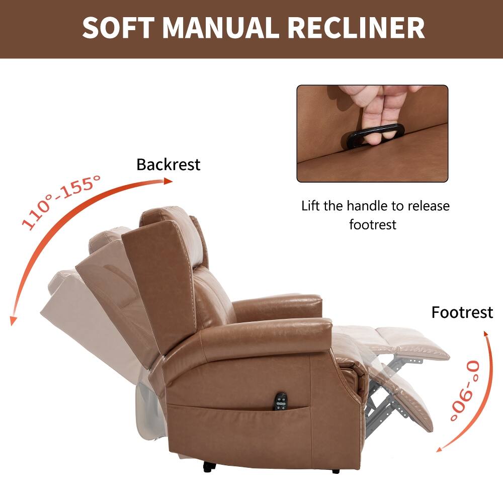 SOFT MANUAL RECLINER

Backrest 110-155

Lift the handle to release footrest

Footrest 0-90
