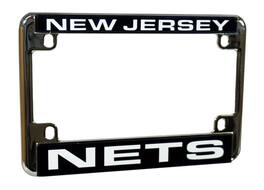 Rico Industries - New Jersey Nets Old School Chrome Motorcycle License Plate Frame - also Recreational Vehicles, RVs, Bikes & Scooters - Multi