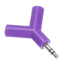 Unique Bargains - Headphone Splitter Adapter, 3.5mm Male to 2 Female Y Jack Aux Stereo Splitter for Phone/Headset/PS4/Switch/Tablets - Purple