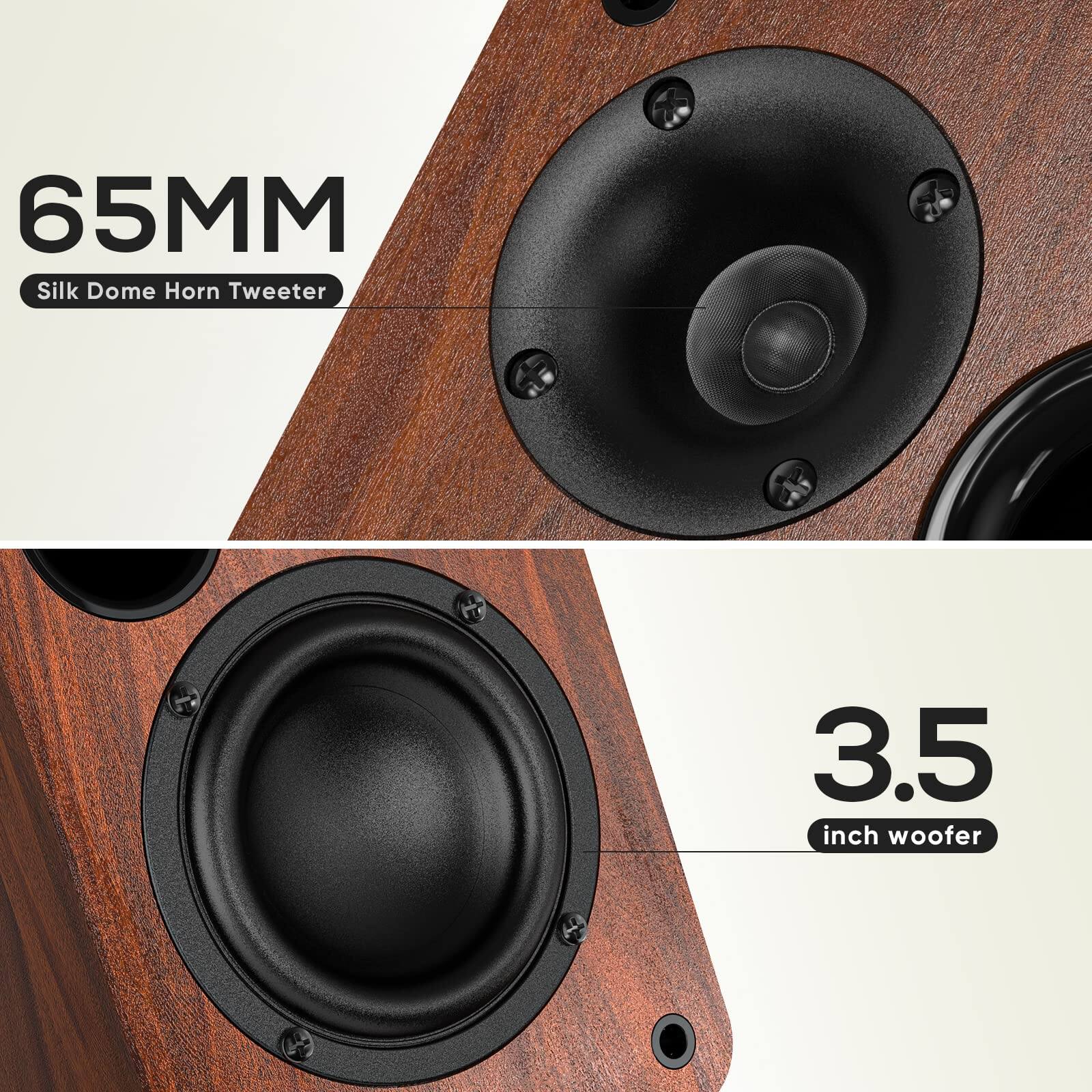 65MM Silk Dome Horn Tweeter  
3.5 inch woofer