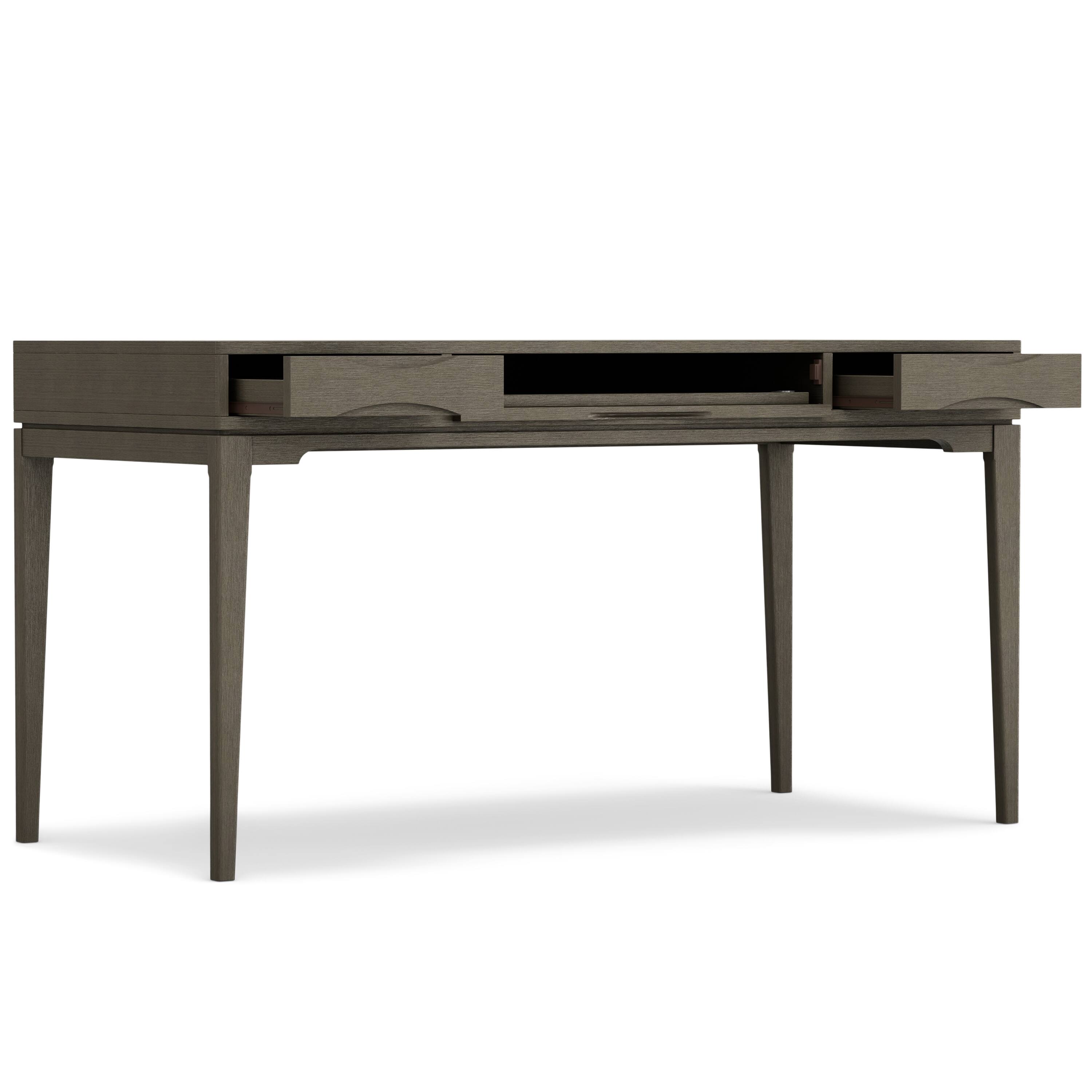 Back. Simpli Home - Harper 60 inch Wide Solid Wood Desk in Farmhouse Grey - Farmhouse Grey.