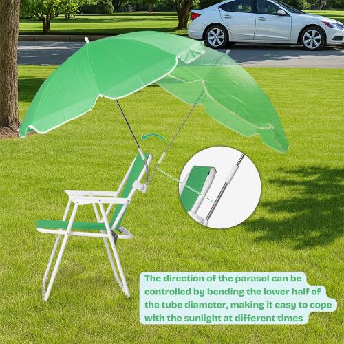 The direction of the parasol can be controlled by bending the lower half of the tube diameter, making it easy to cope with the sunlight at different times.