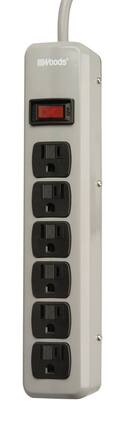 Southwire - Woods 5 ft L 6 outlets Power Strip - Gray