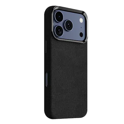 Front. SaharaCase - Apple iPhone 17 Pro Suede Leather Case | Premium Suede Finish | Smooth Grip | Precise Cutouts - Black.