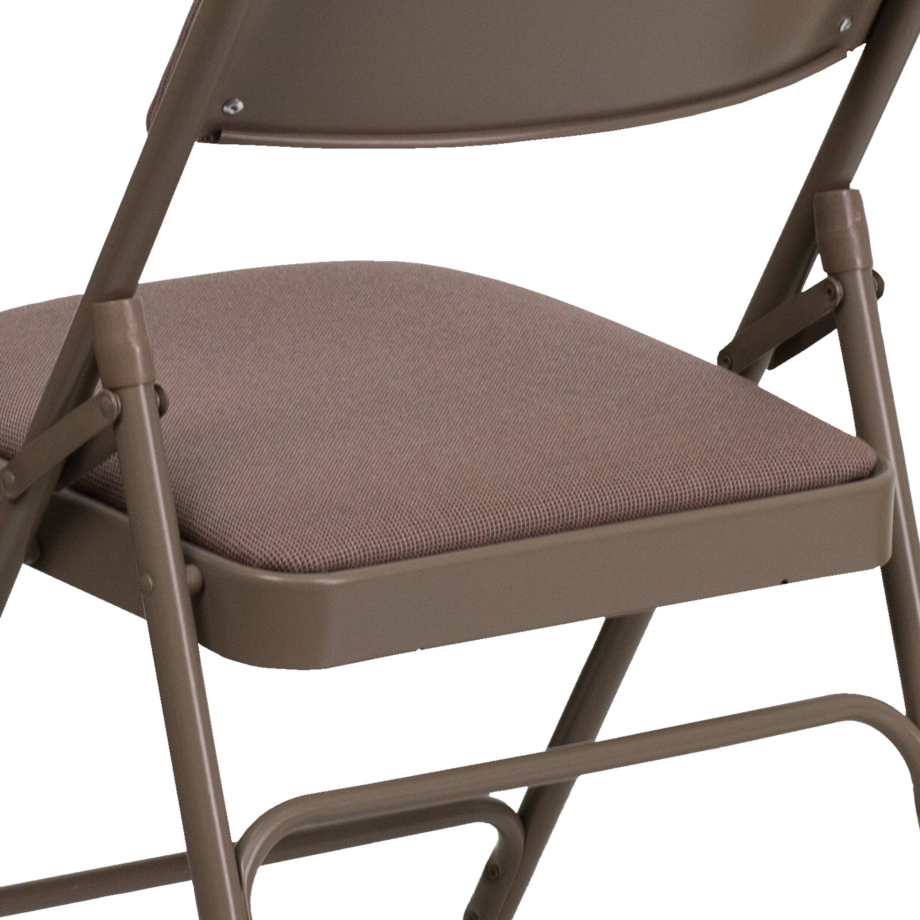 Alt View 10. Emma + Oliver - 2 Pack Home & Office Portable Party Events Padded Metal Folding Chair - Beige Fabric/Beige Frame.