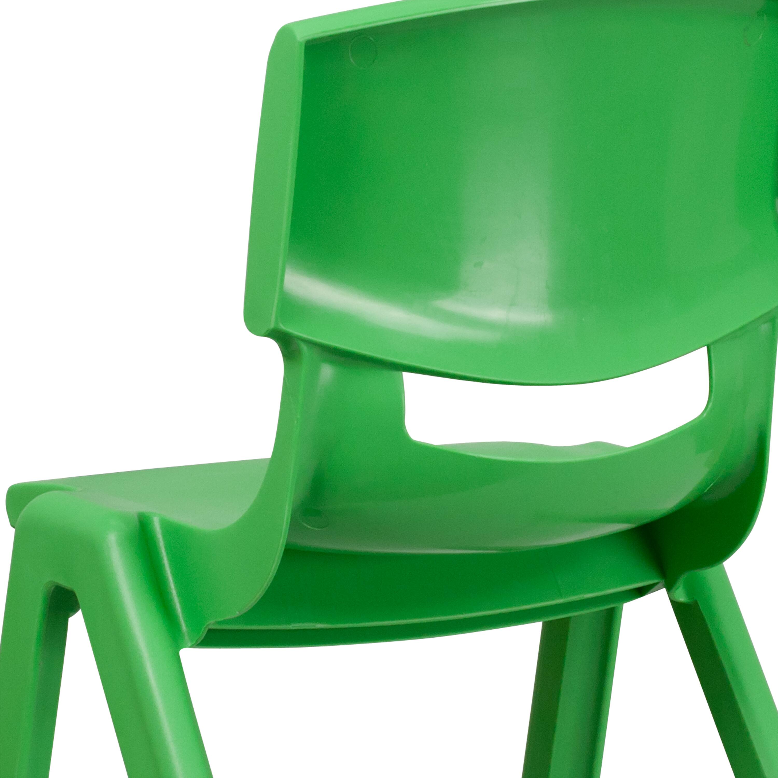 Alt View 10. Emma + Oliver - 4 Pack Plastic Stack School Chair with 15.5"H Seat, 3rd-7th School Chair - Green.
