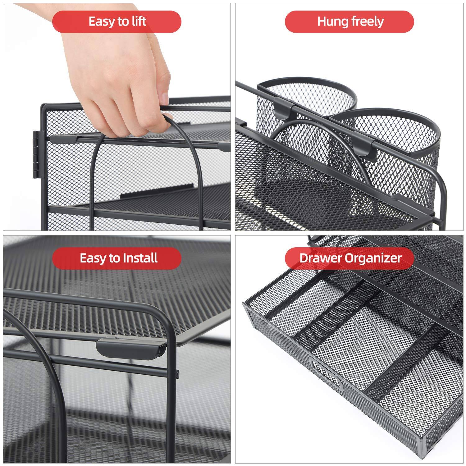 - Easy to lift
- Hung freely
- Easy to Install
- Drawer Organizer