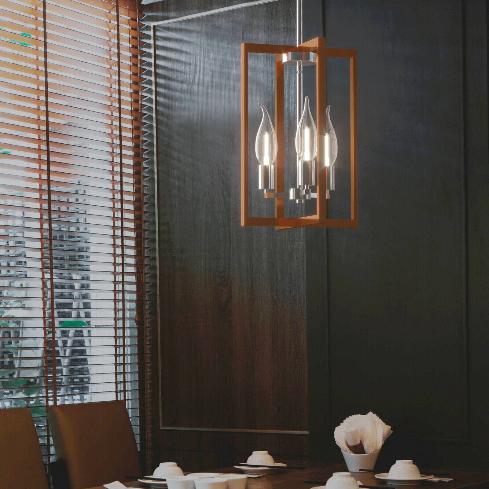 Alt View 2. Gymax - Gymax 3-Lights Pendant Lamp Flush Mount Geometric Metal Chandelier w/ Iron Lamp Shade - Dark Gold,Nickel.