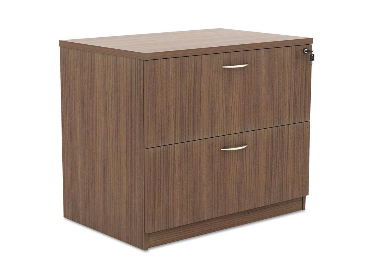 Alt View 1. Alera - Alera - VA513622WA - Alera Valencia Series Two-Drawer Lateral File, 34w x 22 3/4d x 29 1/2h, Walnut.