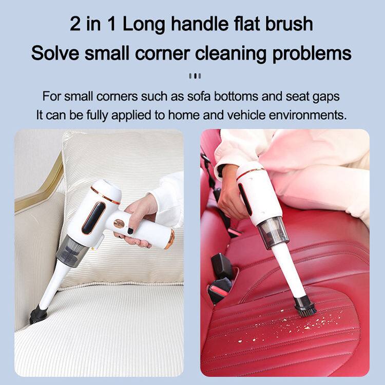 2 in 1 Long handle flat brush  
Solve small corner cleaning problems  
For small corners such as sofa bottoms and seat gaps  
It can be fully applied to home and vehicle environments.