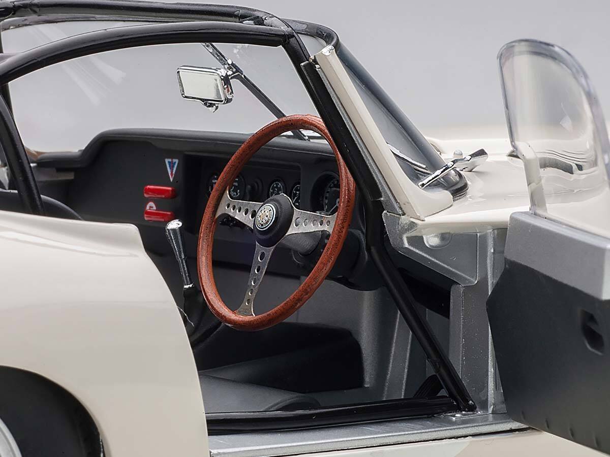 Alt View 2. Autoart - Jaguar Lightweight E Type Roadster RHD (Right Hand Drive) White 1/18 Scale Model Car by Autoart.