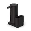 Front. simplehuman - 14 oz. liquid sensor pump with caddy, high-grade matte black steel - Matte Black.