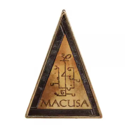 Front. Bioworld - Fantastic Beasts And Where To Find Them M.A.C.U.S.A. Lapel Pin - Brown.