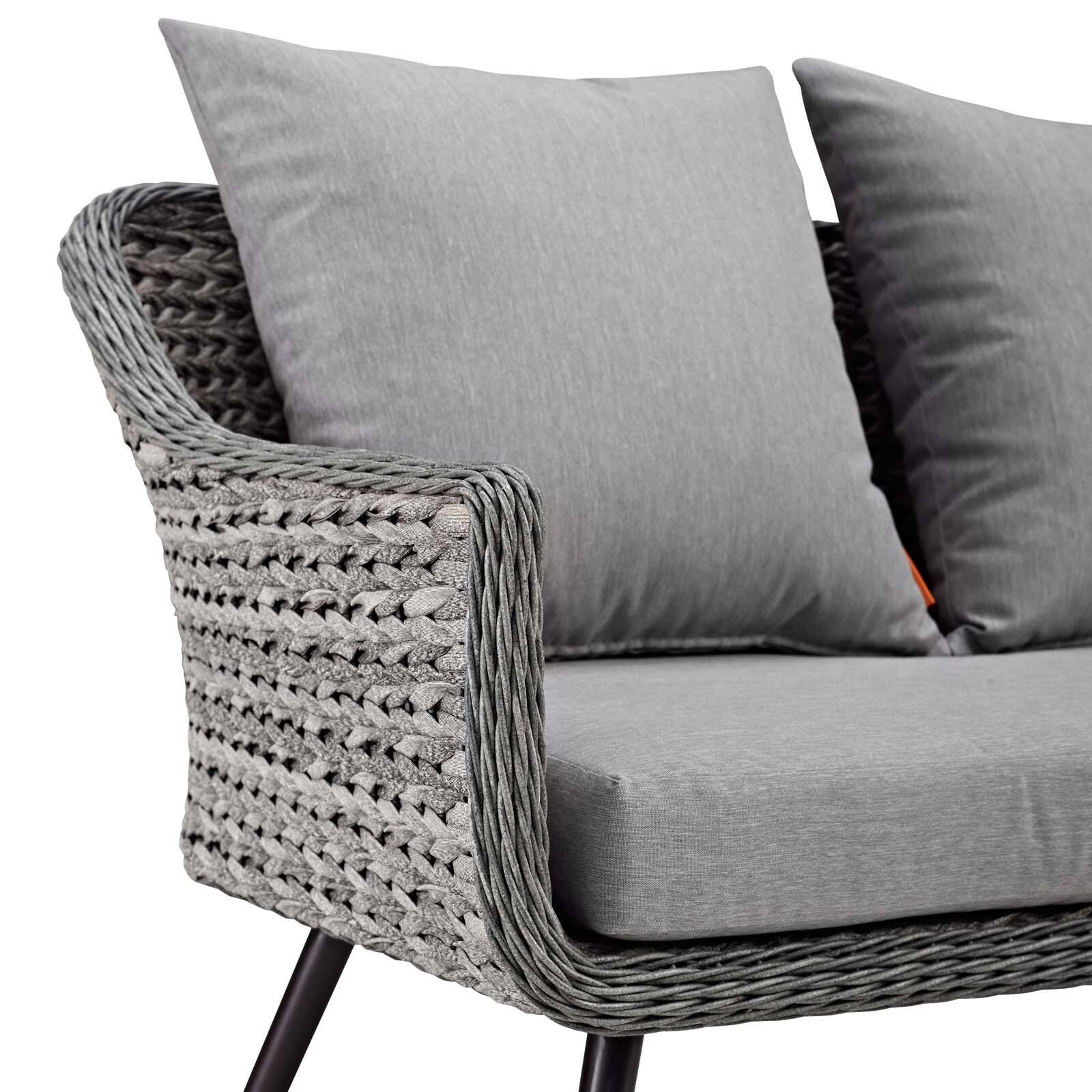 Alt View 1. Modway - Endeavor Outdoor Patio Wicker Rattan Loveseat by Modway - Gray Gray.
