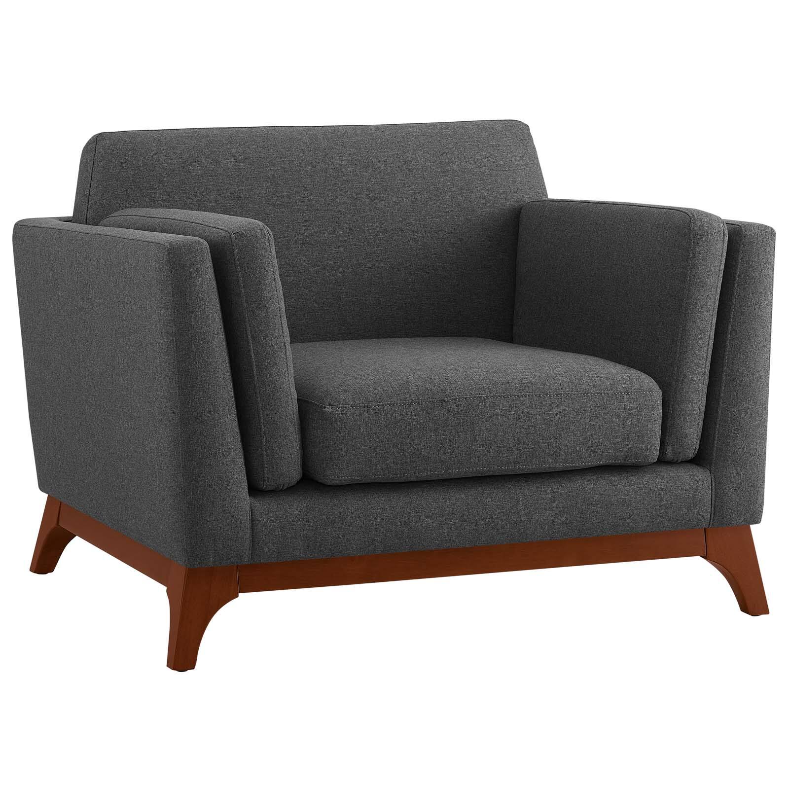 Angle. Modway - Chance Upholstered Fabric Armchair by Modway - Gray.