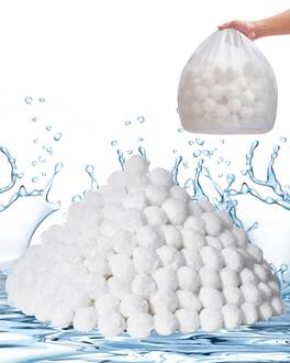 VEVOR - Pool Filter Balls for Sand Filter, 4.6 lbs, Filter Balls Replace Pool Filter Sand, Reusable Polyester Fiber Filter Media - White