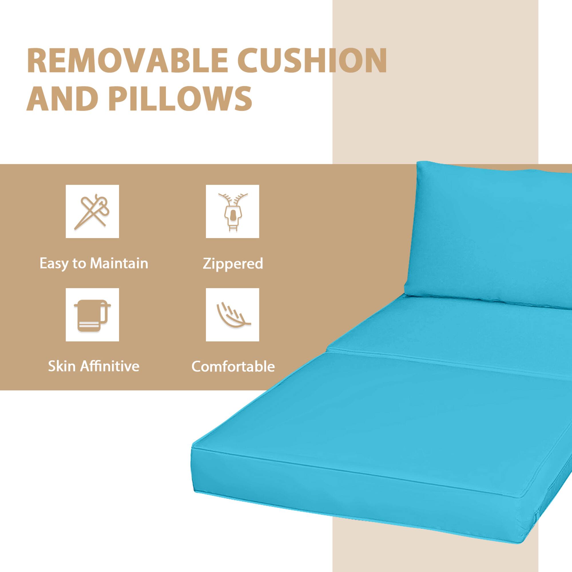 REMOVABLE CUSHION AND PILLOWS

Easy to Maintain
Zippered
Skin Affinitive
Comfortable