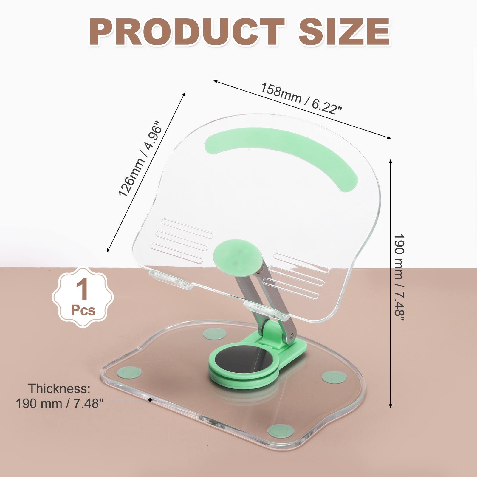 PRODUCT SIZE

- 126mm / 4.96"
- 158mm / 6.22"
- 190mm / 7.48"

Thickness: 190mm / 7.48"

1 Pcs