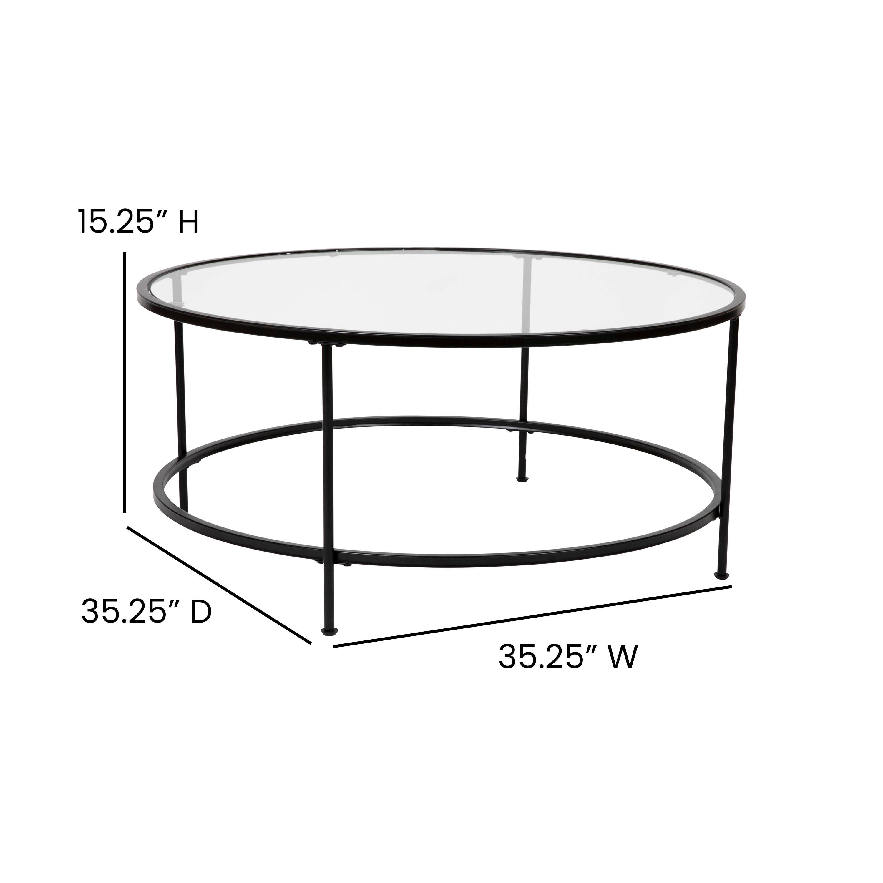 15.25" H  
35.25" D  
35.25" W