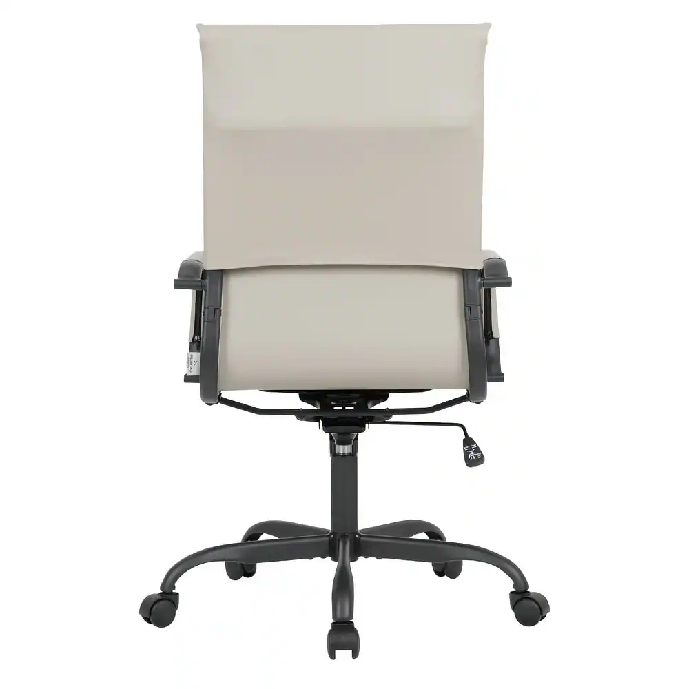 Alt View 6. LeisureMod - Harris Ergonomic High-Back Office Chair Leather Upholstery, Adjustable Swivel, Tilt, and Black Iron Frame - Tan.