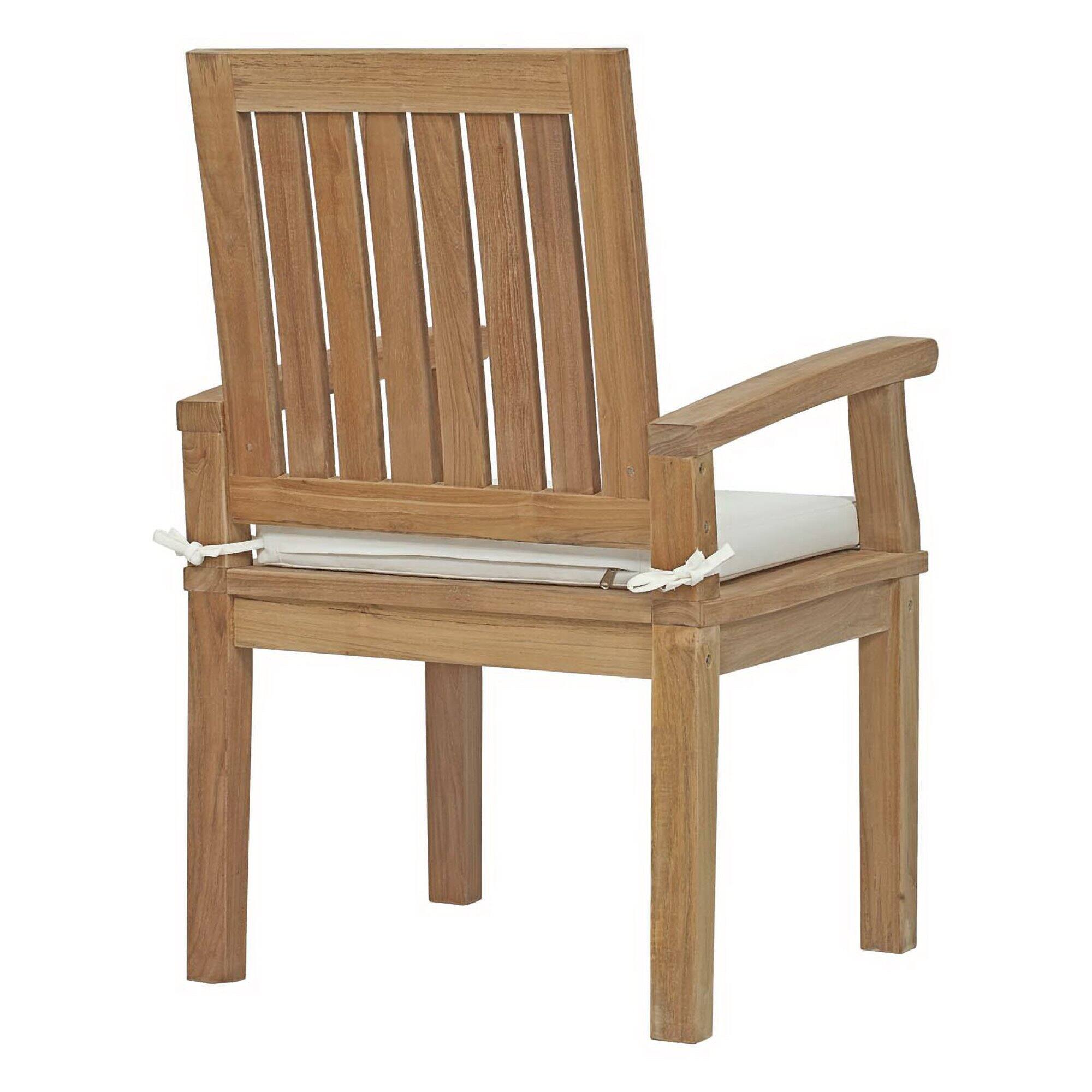 Back. Modway - Marina Outdoor Patio Teak Dining Chair by Modway - Natural White.