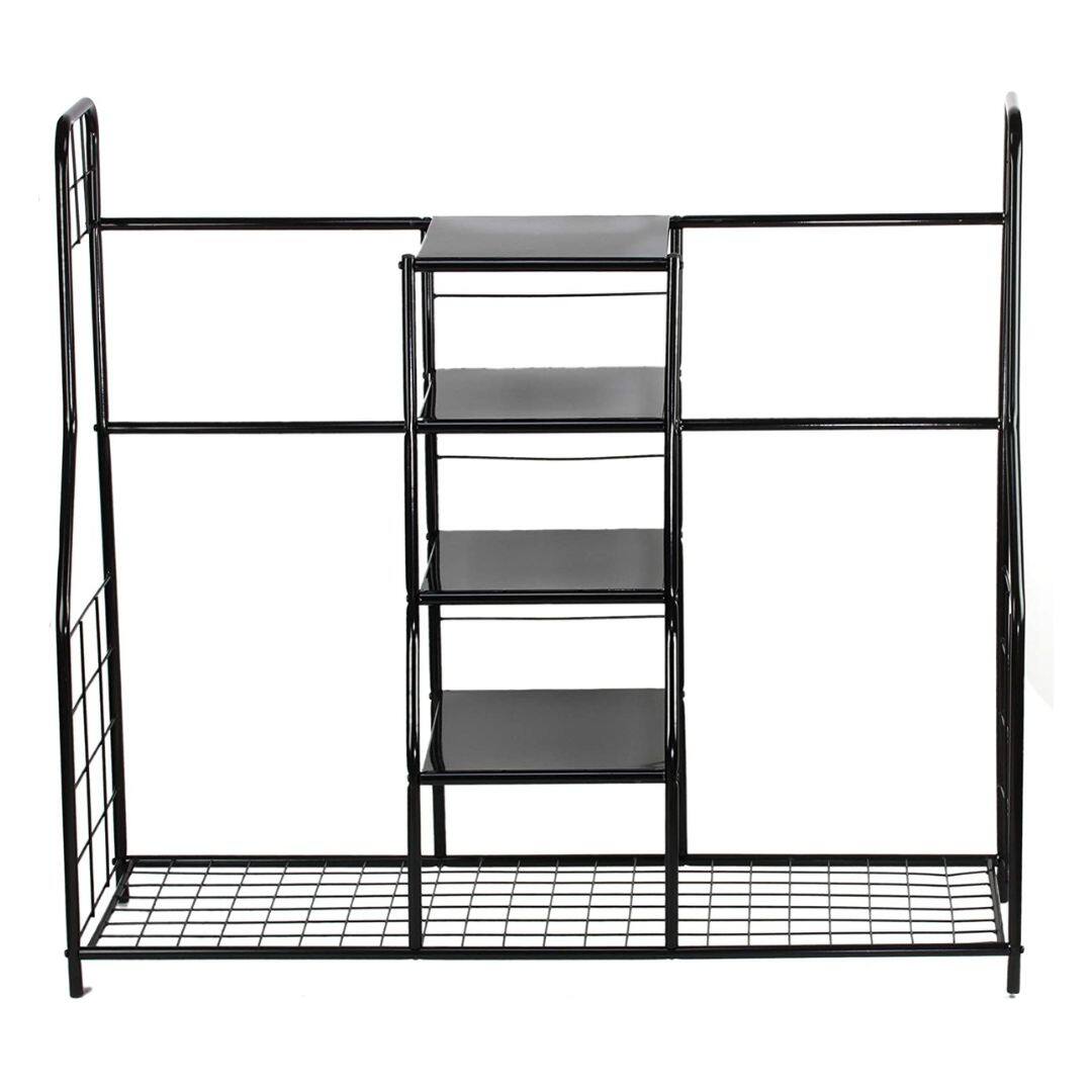 Alt View 1. Home It - Golf Bag Sports Dual Storage Organizer – Metal Golf Rack with 4 Shelves, Holds 2 Golf Bags, Garage Equipment Storage - Black.