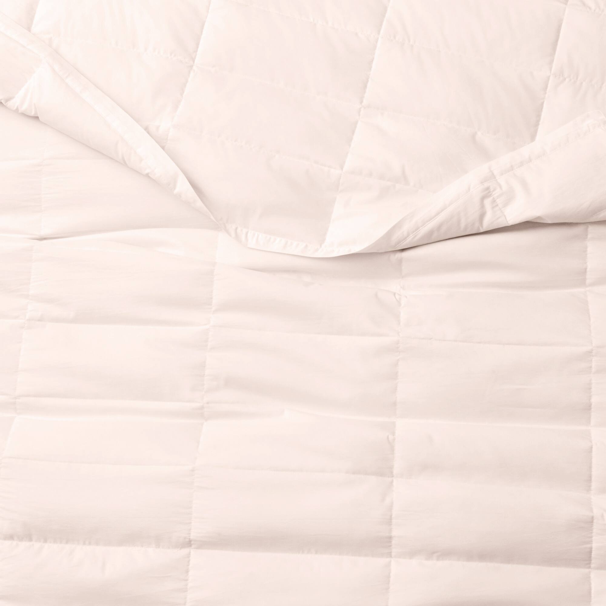 Left. Puredown - Puredown Cooling Luxurious White Down Blanket with Satin Trim Soft Bed Cover, Pink/ Tencel, 90x108 inches - Pink.