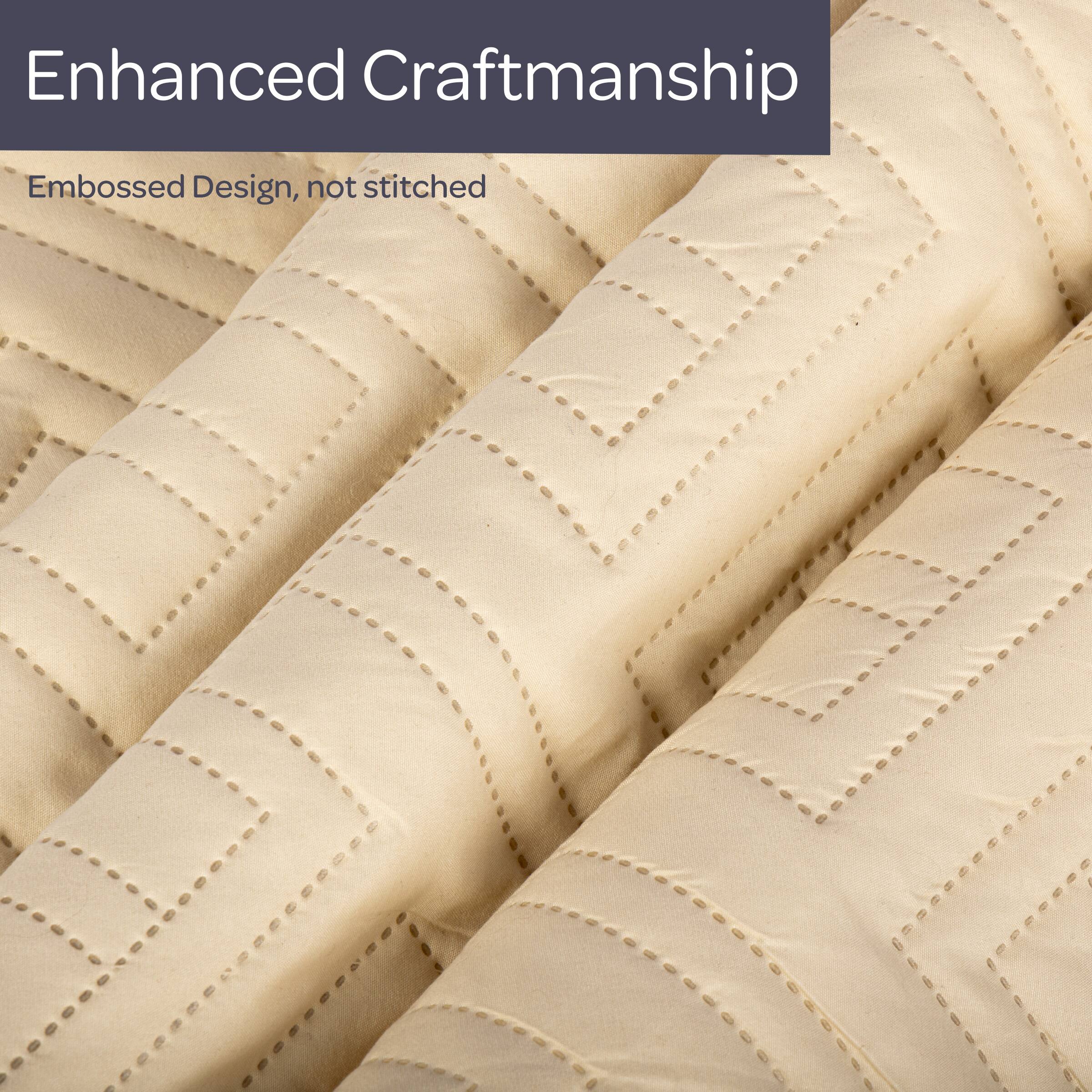 Enhanced Craftsmanship  
Embossed Design, not stitched
