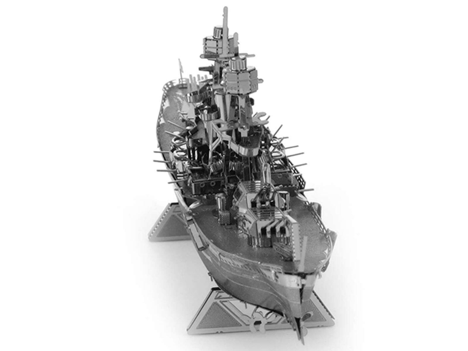 Angle. Metal Earth - Model Kit USS Arizona Battleship (Challenging Difficulty) Steel Model by Metal Earth - Silver.