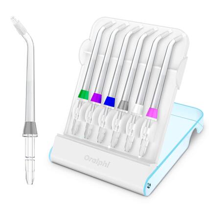 Front. ESBANY - Replacement Tips for Waterpik Water Flosser (6 Orthodontic Tips).