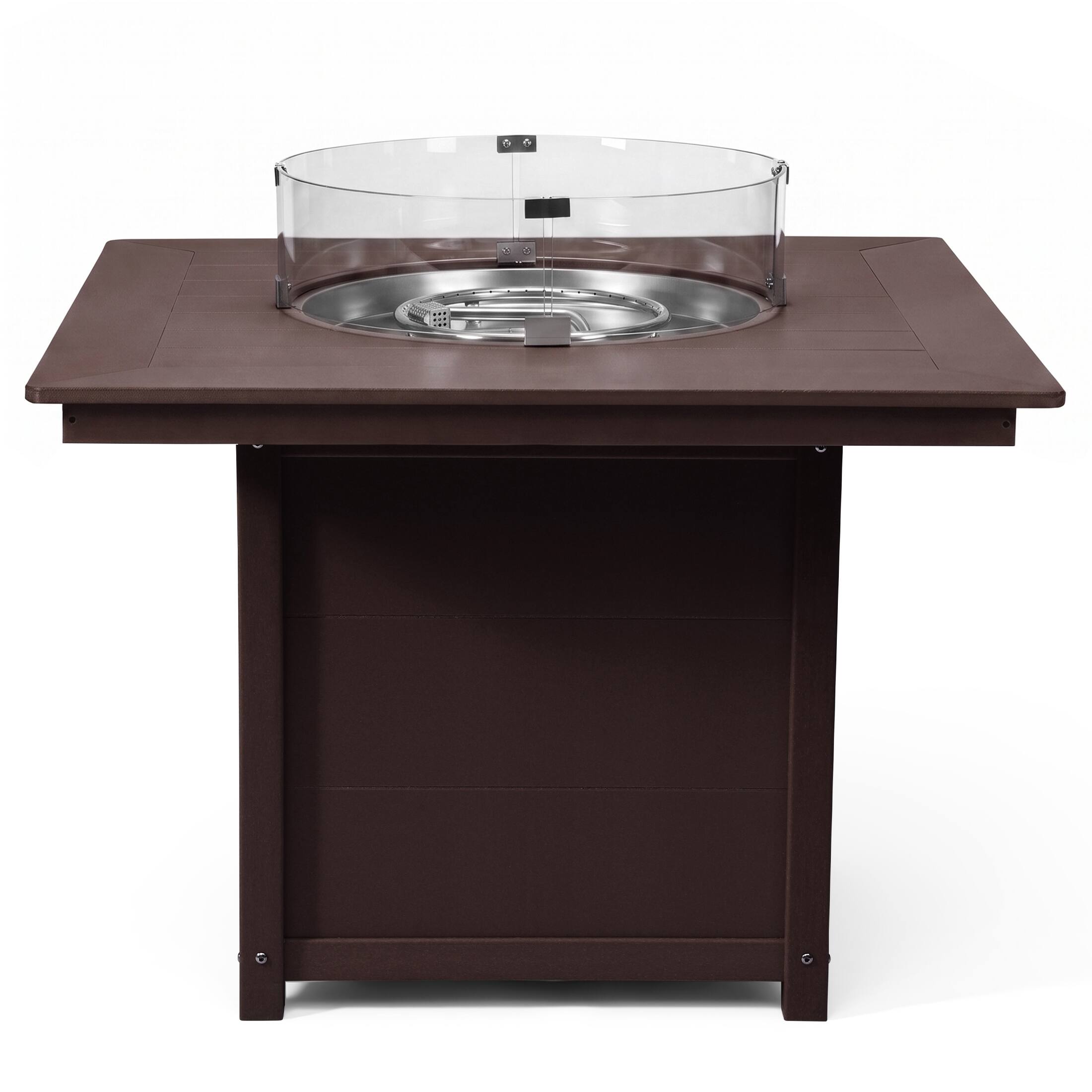 Back. WestinTrends - WestinTrends Helios Modern Outdoor Patio Propane 42" Square Fire Pit Table - Dark Brown.