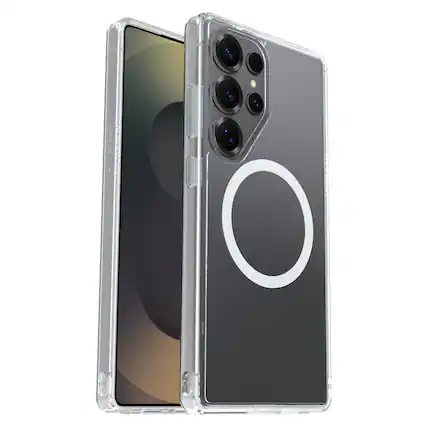Front. OtterBox - Symmetry Series Hard Shell with Magnets for Samsung Galaxy S25 Ultra - Clear.