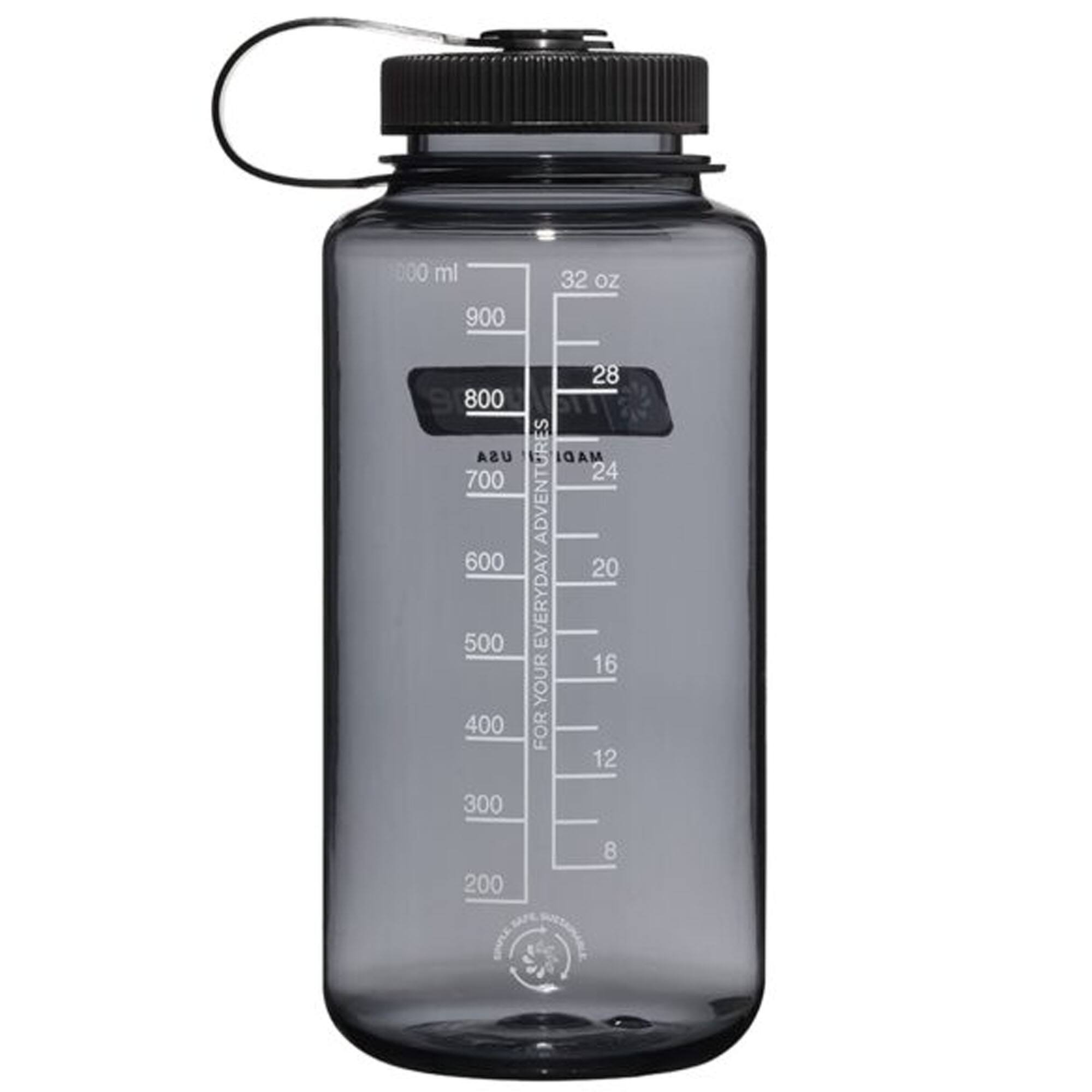 Sure, here is the corrected and grouped text from the image:

**Left Side:**
- 1000 ml
- 900
- 800
- 700
- 600
- 500
- 400
- 300
- 200

**Center:**
- ADVENTURES
- FOR EVERYDAY
- YOUR ADVENTURES

**Right Side:**
- 32 oz
- 28
- 24
- 20
- 16
- 12
- 8

**Bottom:**
- 100% BPA FREE