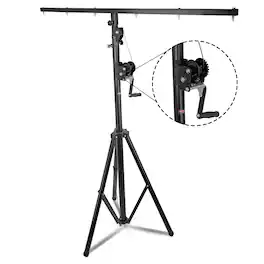5 CORE - DJ Light Stand Stage Lighting Truss System Hand Crank Up Heavy Duty Height Adjustable w T bar