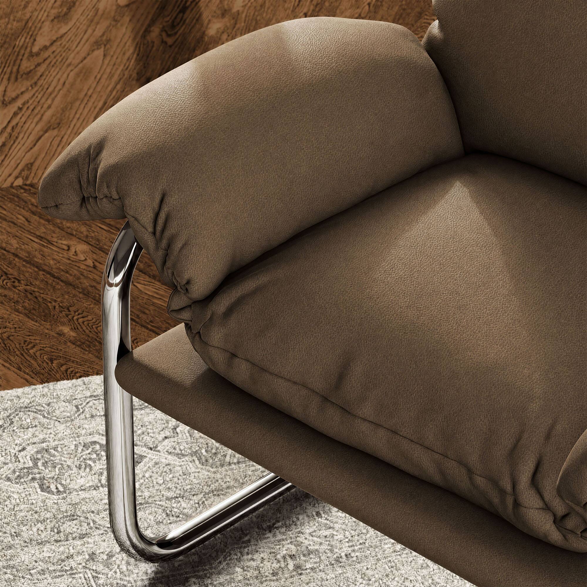 Alt View 1. Modway - Ansel Vegan Leather Accent Chair by Modway - Mushroom.
