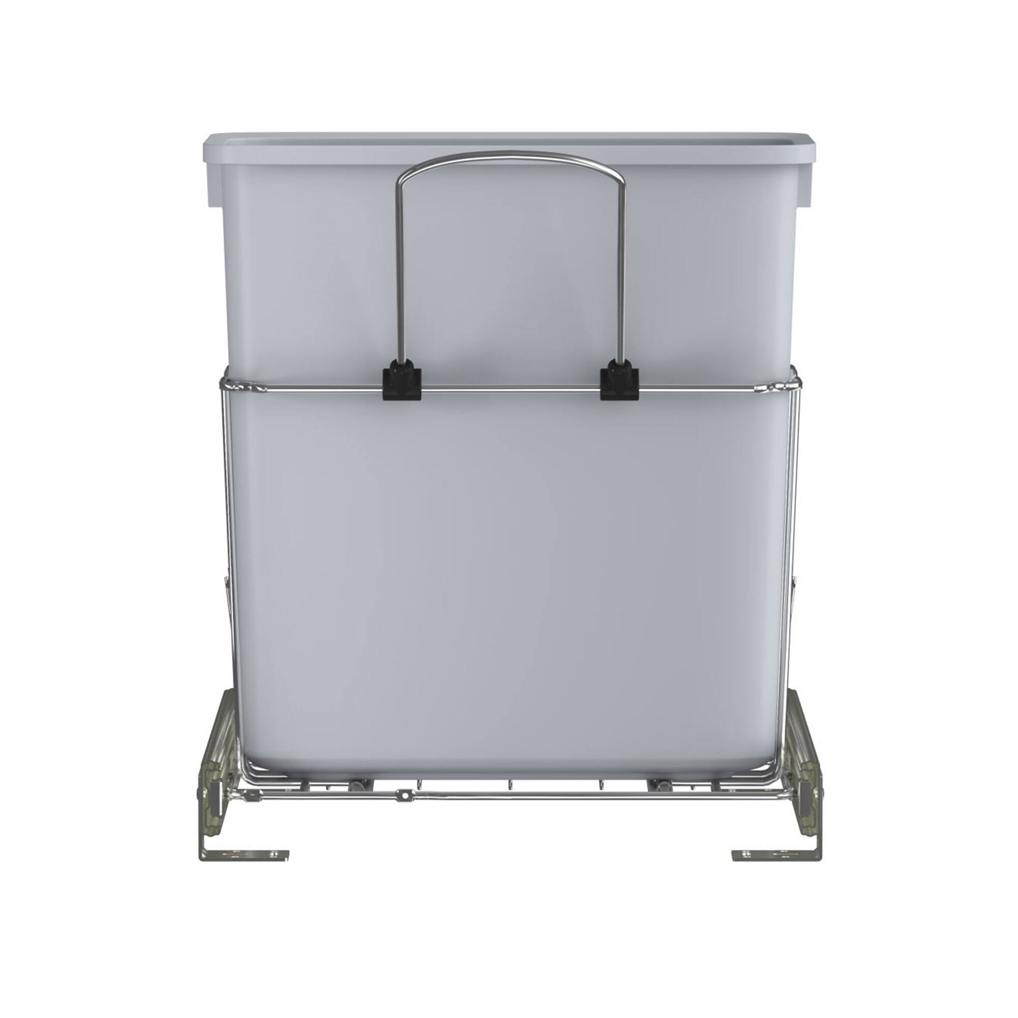 Alt View 3. Rev-A-Shelf - Rev-A-Shelf 20 qt. Universal Waste Container with Rear Basket, RUKD-1420RB-1 - Gray.