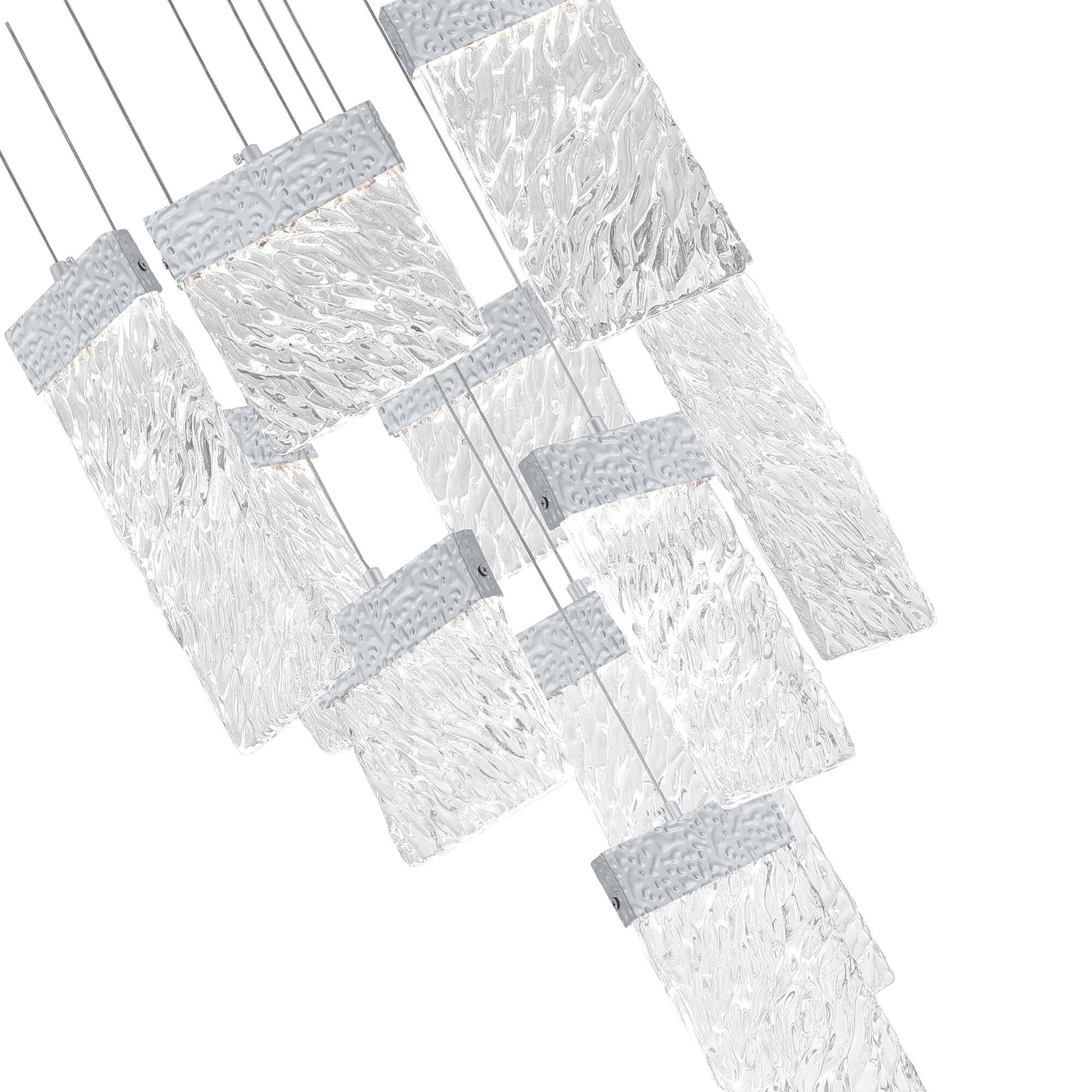 Left. CWI Lighting - Carolina LED Chandelier With Pewter Finish - Pewter.