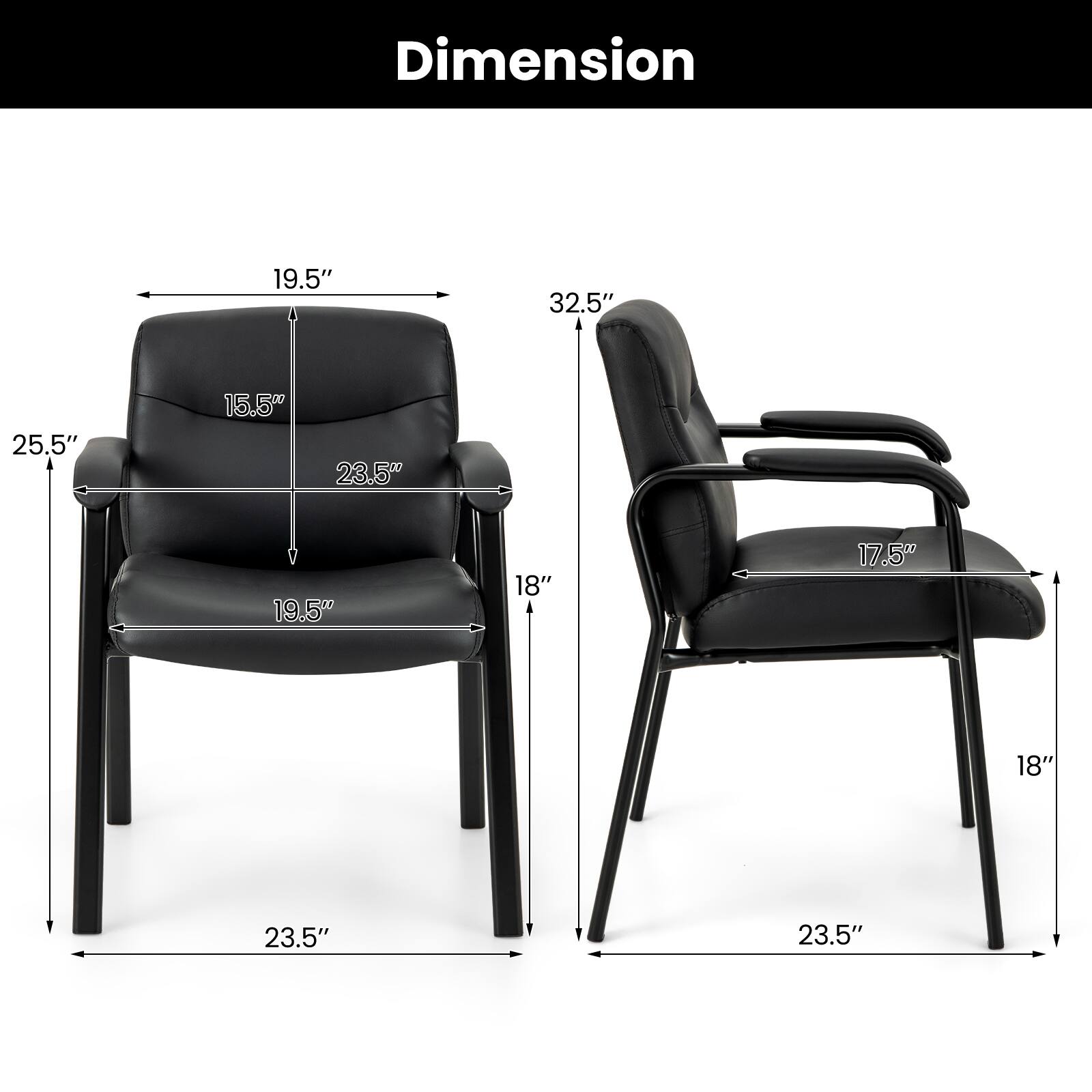 Dimension: 19.5" x 32.5" x 25.5" x 15.5" x 23.5" x 19.5" x 18" x 17.50" x 18" x 23.5" x 23.5".