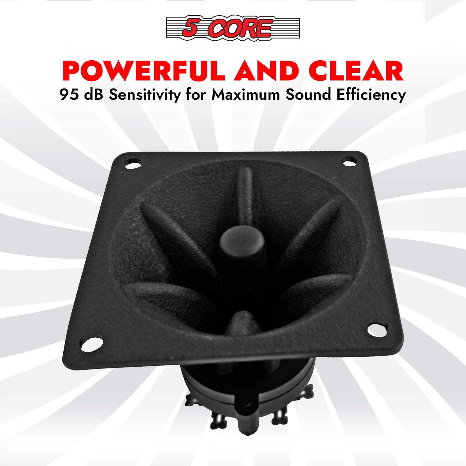 5 CORE POWERFUL AND CLEAR 95 dB Sensitivity for Maximum Sound Efficiency