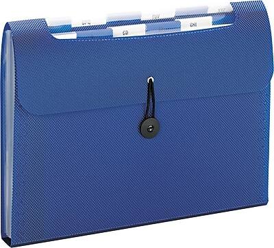 Front. Smead - Heavy Duty Step Index Organizer, 12-Pocket, Letter, Poly, Navy - Navy Blue.