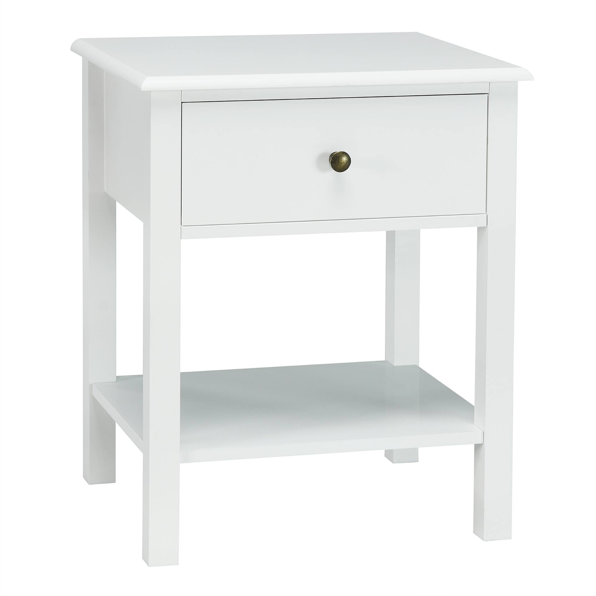 Alt View 20. Costway - End Table Nightstand Storage Display Drawer Shelf Beside Bedroom - White.