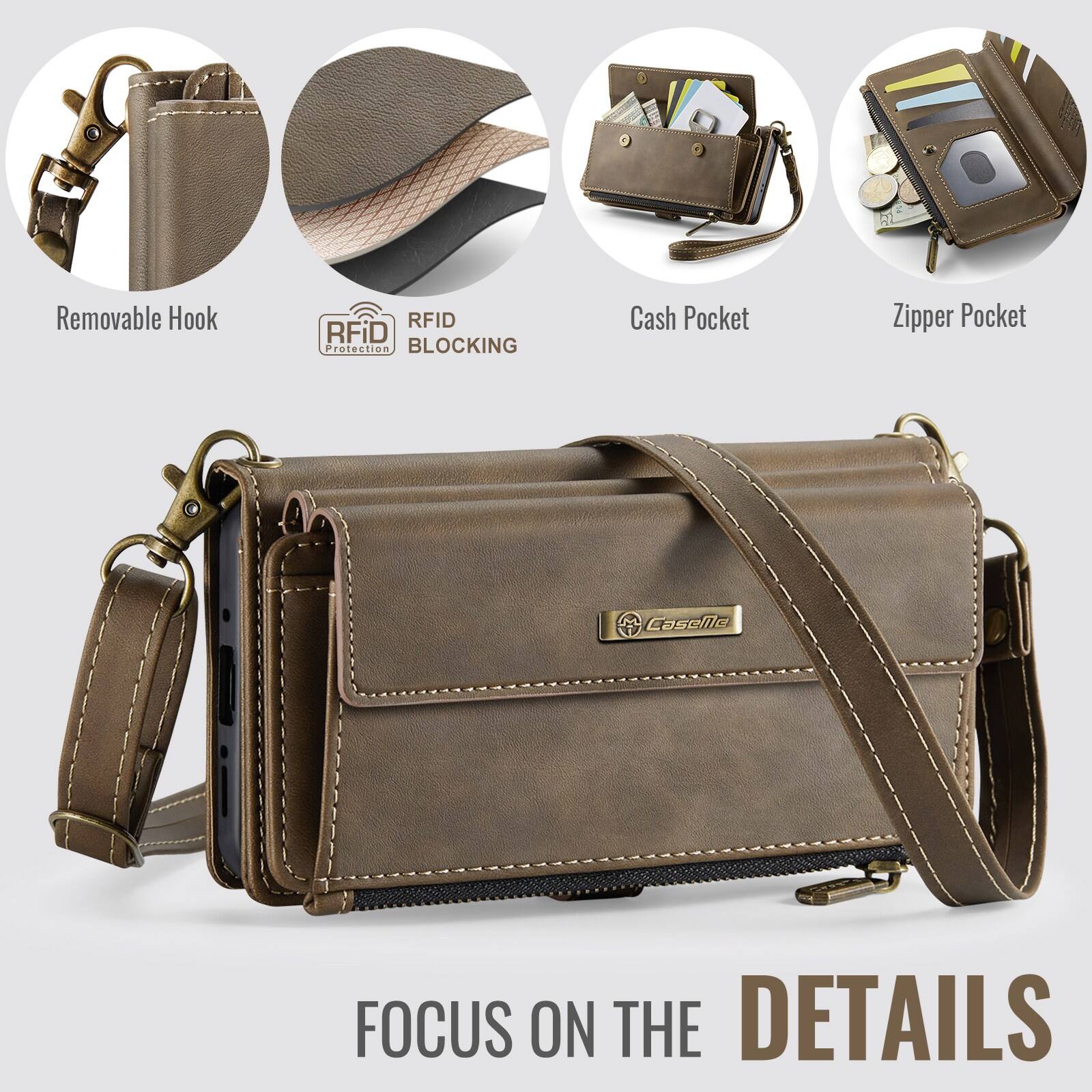 Removable Hook RFID Protection BLOCKING Cash Pocket Zipper Pocket Casele FOCUS ON THE DETAILS