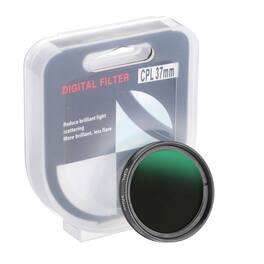 Unique Bargains - 37mm Circular Polarizer Filter, Slim Optical Glass with Lens Cap for Vlog Portrait Photography