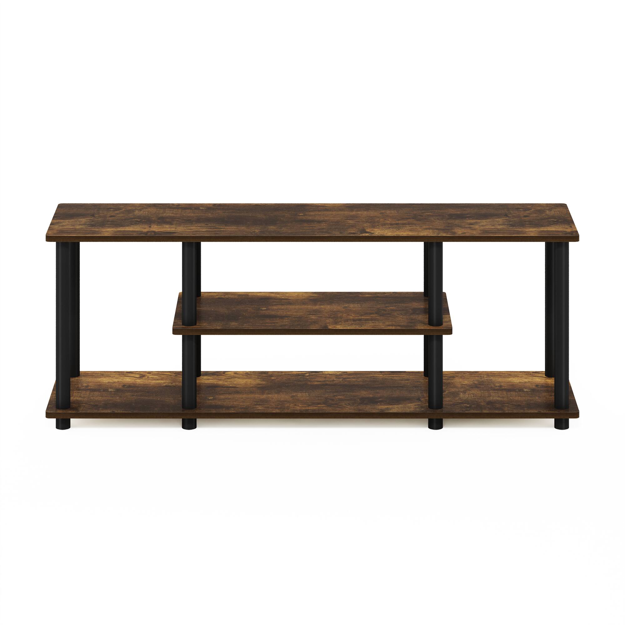 Alt View 2. Furinno - Turn-N-Tube No Tools 3D 3-Tier Entertainment TV Stands - Amber Pine/Black.
