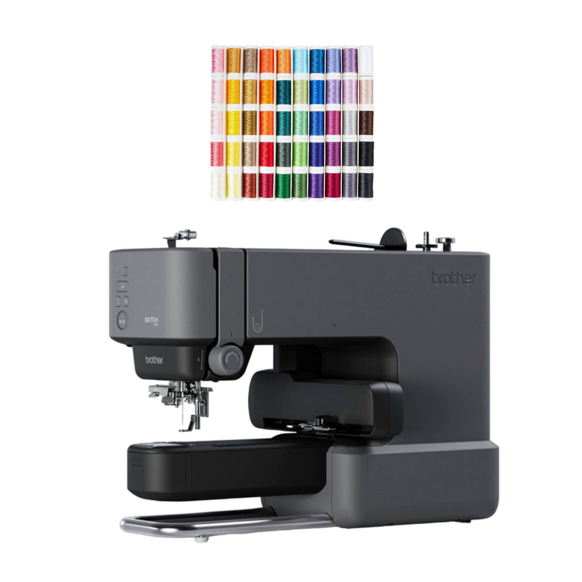 Brother - Skitch Single-Needle Machine and Designio 50-Piece Thread Set Bundle