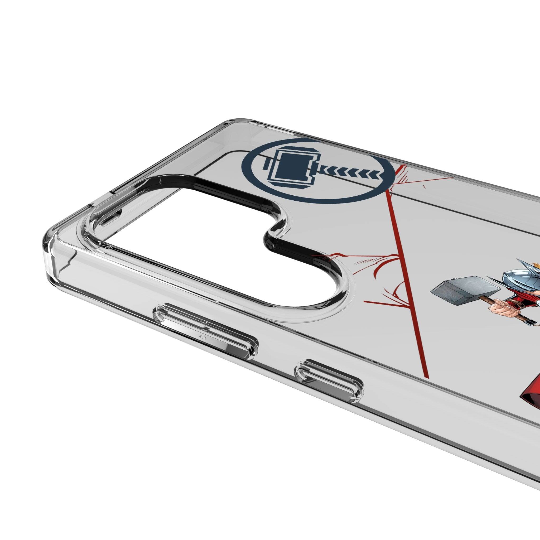 Left. Keyscaper - Marvel MechLine Clear Phone Case - Samsung Galaxy S25 Plus - Thor.
