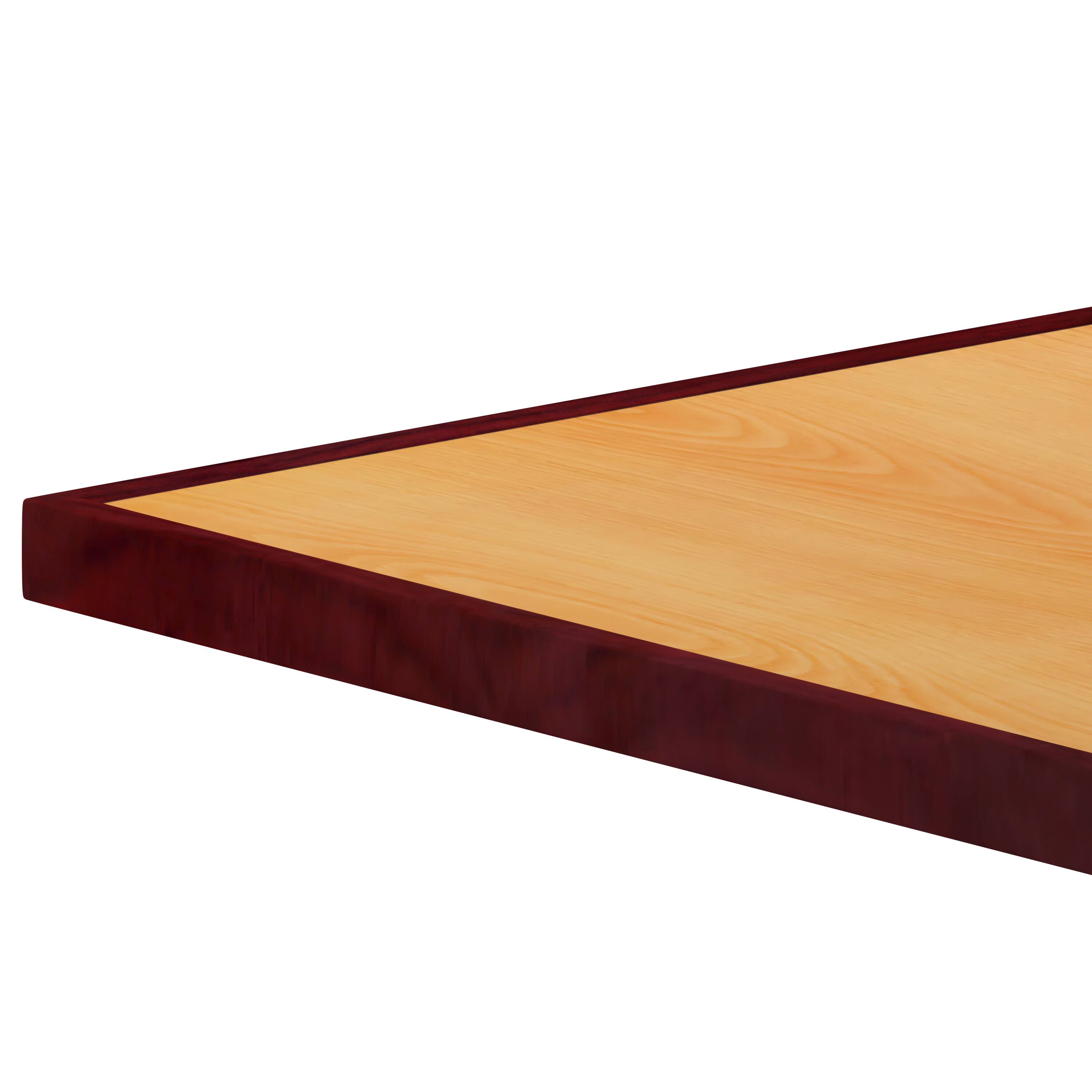 Alt View 9. Emma + Oliver - 36" Square 2-Tone High-Gloss Resin Table Top with 2" Thick Drop-Lip - Cherry/Mahogany.