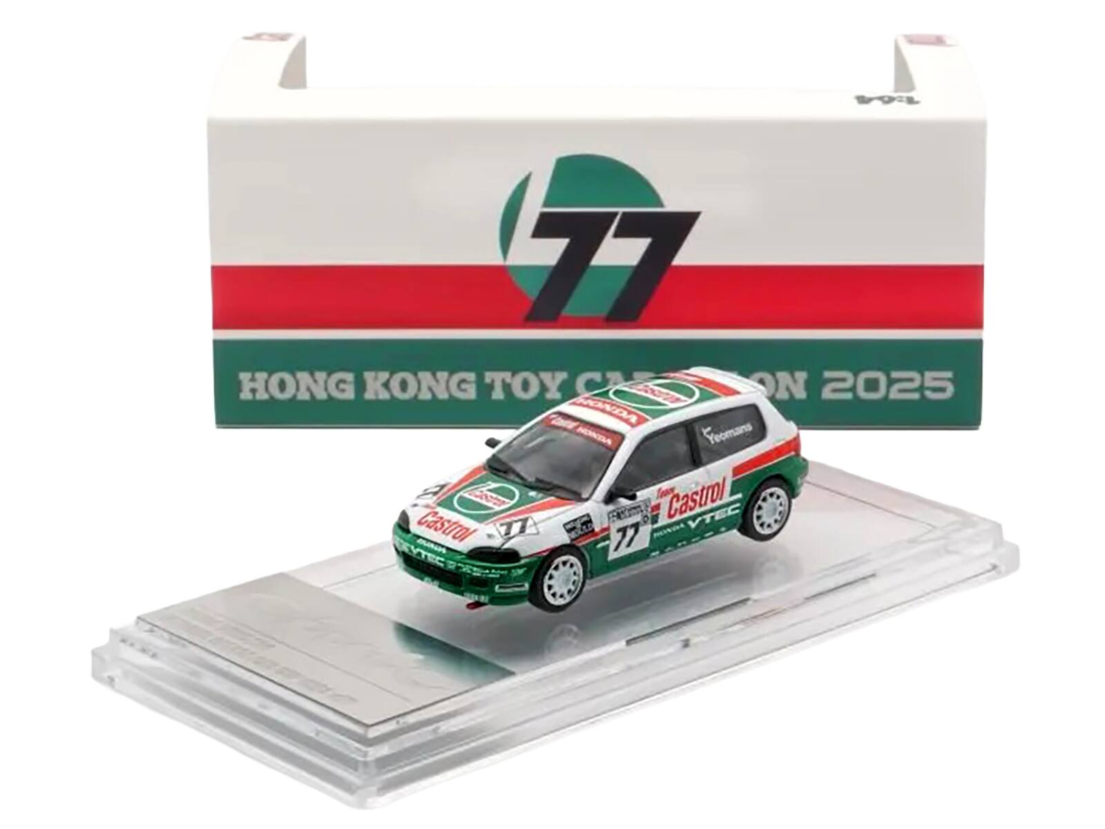 E64 77 HONG KONG TOY CAR ON 2025  
MONDAY  
Yeomans Coar lon Castrol Ra  
VTEC Castrol 77  
MOCED 77
